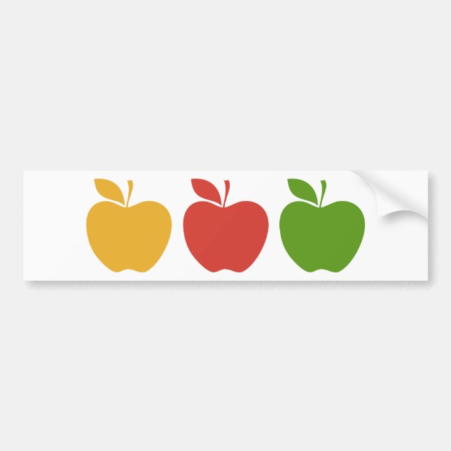 Gelbes rotes grünes Apple Autoaufkleber (Vorne)