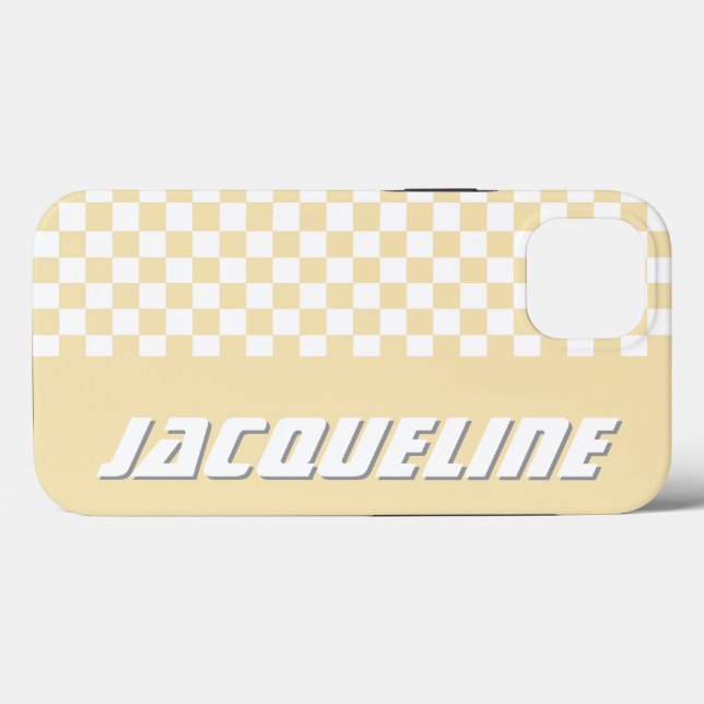 Gelbes Schachbrettmuster Case-Mate iPhone Hülle (Rückseite (Horizontal))