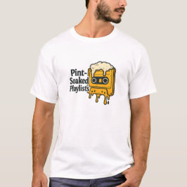 Gelbes schmelzendes Bier-Kassette-Musik-Zitat T-Shirt