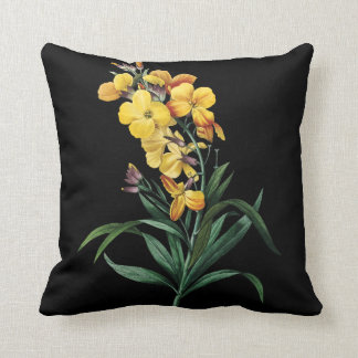 gelbes schönes Blumenschwarzkissen Kissen