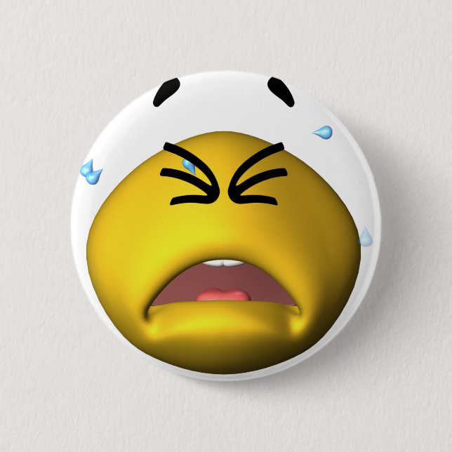 Gelbes Schreien Button (Vorderseite)