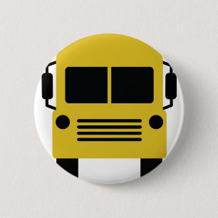 gelbes Schulbussymbol Button