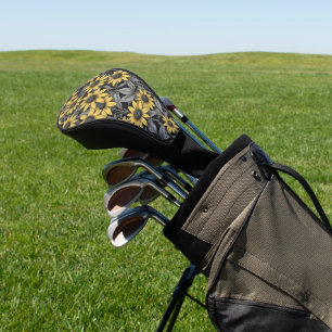 Gelbes schwarz-Mit Augen Susan-Blume-Muster Golf Headcover