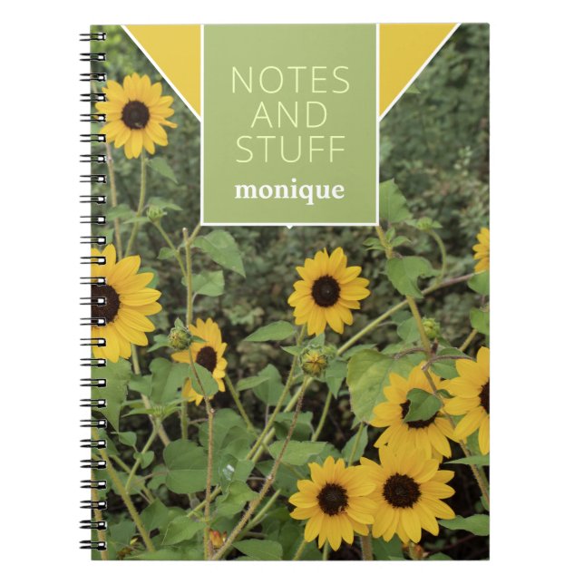 Gelbes schwarz-Mit Augen Susan Floral-Notebook Notizblock (Vorderseite)