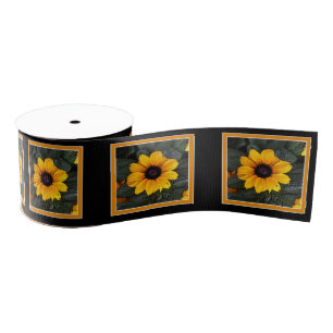 Gelbes schwarzes mit Augen Susan-Blumen-Band Ripsband