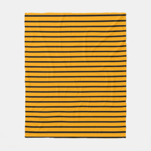 Gelbes schwarzes Retro-Streifenmuster Fleecedecke
