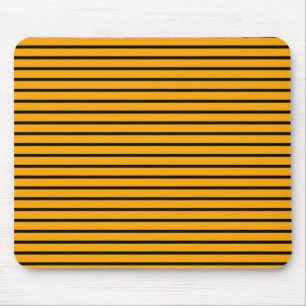 Gelbes schwarzes Retro-Streifenmuster Mousepad