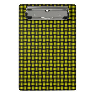 Gelbes Schwarzes Weave-Muster Mini Klemmbrett