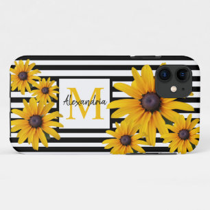 Gelbes SchwarzEyed Susan Foto Monogramm Schwarzer Case-Mate iPhone Hülle