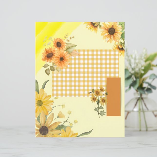 Gelbes Scrapbook-Papier (Stehend Vorderseite)