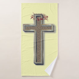 Gelbes Set für Handtuchhalter über dem Badezimmer