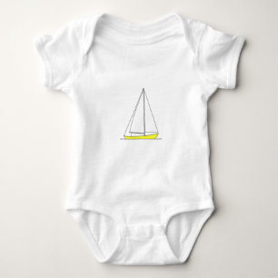 Gelbes Sloop Segeln-Logo Baby Strampler