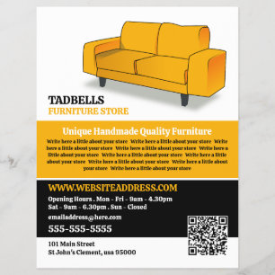 Gelbes Sofa - Verkauf von Möbeln Flyer