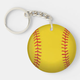 Gelbes Softball-Bild Schlüsselanhänger