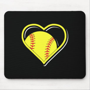 Gelbes Softll-Herz für Softll-Liebhaber Mousepad