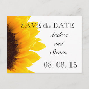 Gelbes Sonnenblumen-Foto Save the Date Postkarte