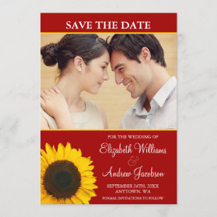 Gelbes Sonnenblumen Rotes Foto Save The Date