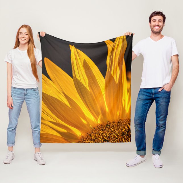 Gelbes Sonnenblumenbild Naturinspiriert Elegance Fleecedecke (Beispiel)