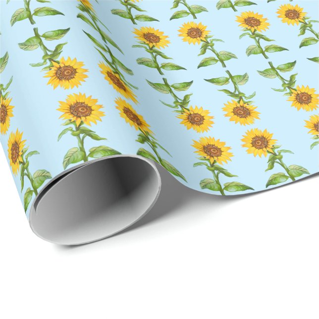 Gelbes Sonnenblumenpapier Geschenkpapier (Rolleneckpunkt)