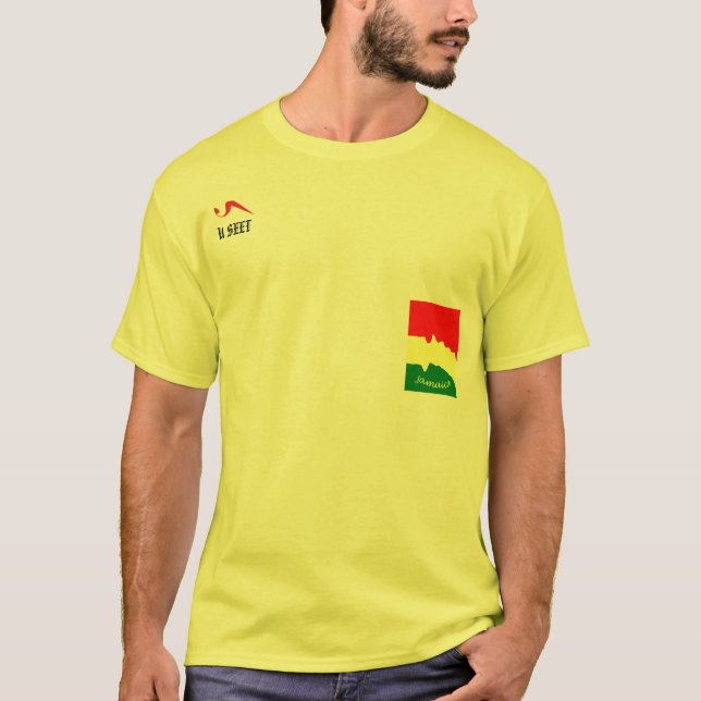 Gelbes T-Shirt Jamaikas Ital Rasta (Vorderseite)