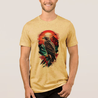 Gelbes T-Shirt mit halben Ärmeln Tri-Blend Shirt