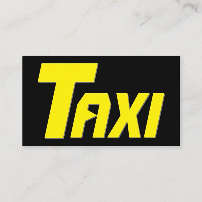 Gelbes TAXI für beruflichen Taxifahrer Visitenkarte (Vorderseite)