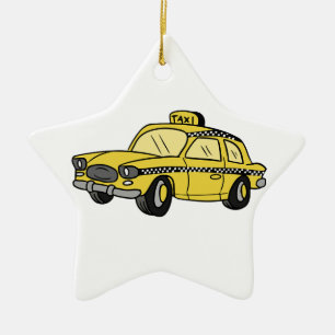 Gelbes Taxi Keramikornament