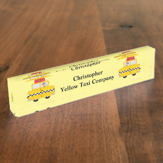 Gelbes Taxi Namensplakette