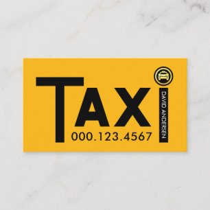 Gelbes TAXI-Schild Plakette Visitenkarte