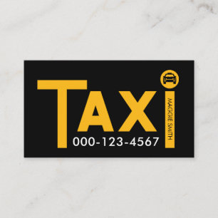 Gelbes TAXI-Schild Plakette Visitenkarte