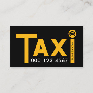 Gelbes TAXI-Schild Plakette Visitenkarte