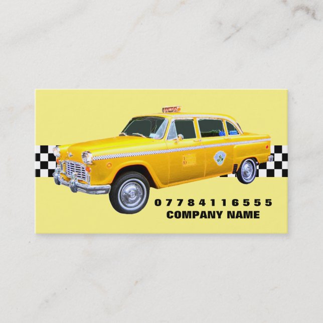 Gelbes Taxistand und Streifen im amerikanischen Ca Visitenkarte (Vorderseite)