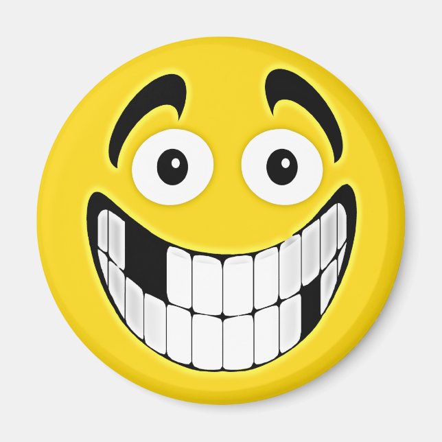 Gelbes Toothless-Gras-Gesicht Magnet (Vorne)