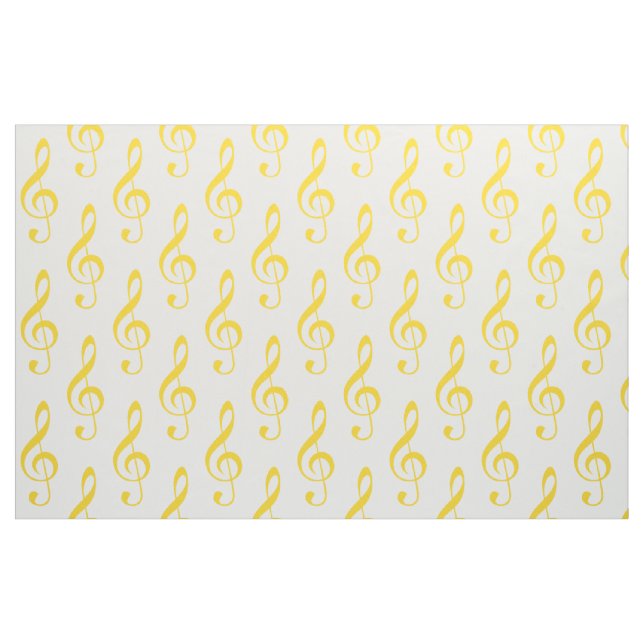 Gelbes Treble Clef Muster Stoff (Fat Quarter (45,7 x 55,9 cm))
