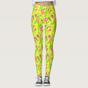 Gelbes Tulip-Muster Leggings