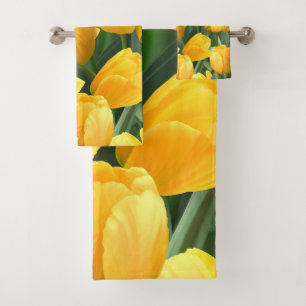 Gelbes Tulpe-Feld Badhandtuch Set