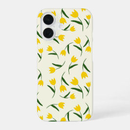 Gelbes Tulpenmuster iPhone 16 Hülle