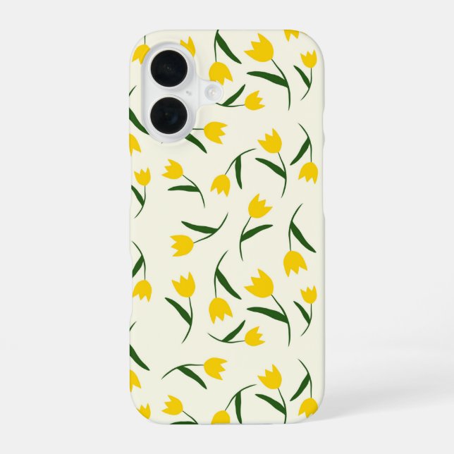 Gelbes Tulpenmuster  iPhone 16 Hülle (Rückseite)