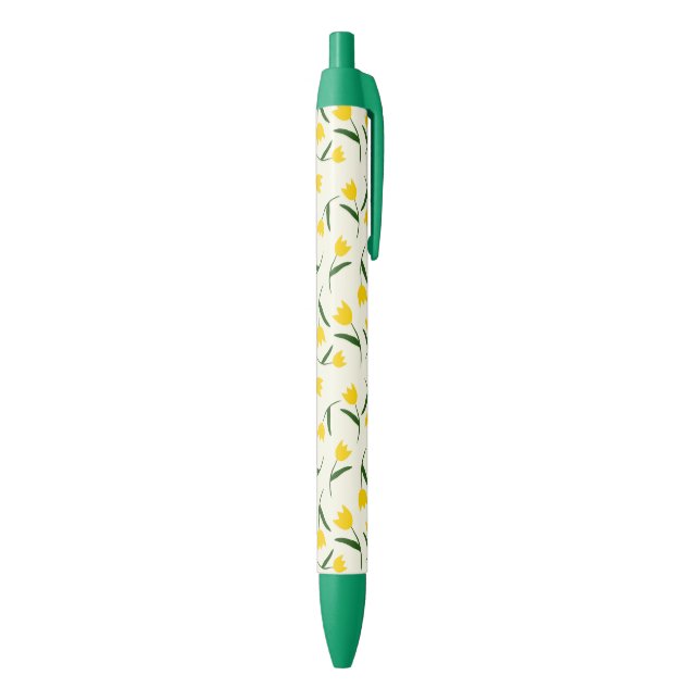 Gelbes Tulpenmuster  Kugelschreiber (Unterseite (Vertikal))
