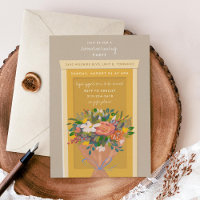 Gelbes Türhaus Erwärmung Party Illustriert