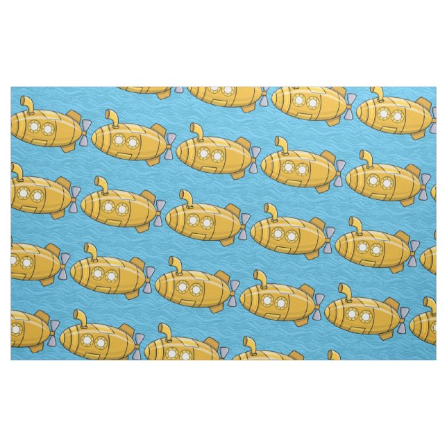 Gelbes U-Boot-Cartoon Stoff (Fat Quarter (45,7 x 55,9 cm))