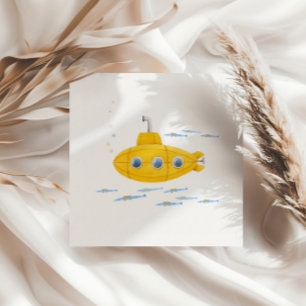 Gelbes U-Boot-Kindergeburtstag Serviette