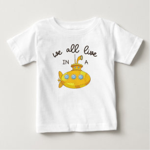 Gelbes U-Boot-Shirt, Gelbes U-Boot-Toddler-Shirt Baby T-shirt