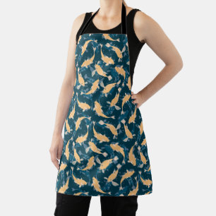Gelbes und blaues Muster - Koi Fish Schürze