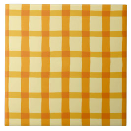 Gelbes und orange kariertes fliese