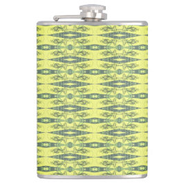 Gelbes und schwarzes Muster Flachmann