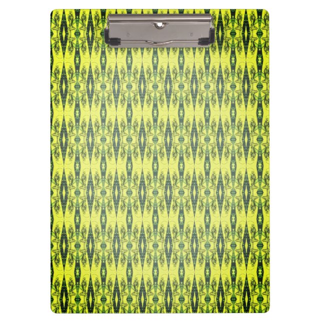 Gelbes und schwarzes Muster Klemmbrett (Vorderseite)