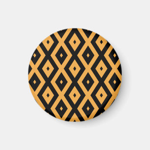 Gelbes und schwarzes Rautenmuster Magnet