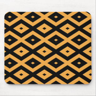 Gelbes und schwarzes Rautenmuster Mousepad