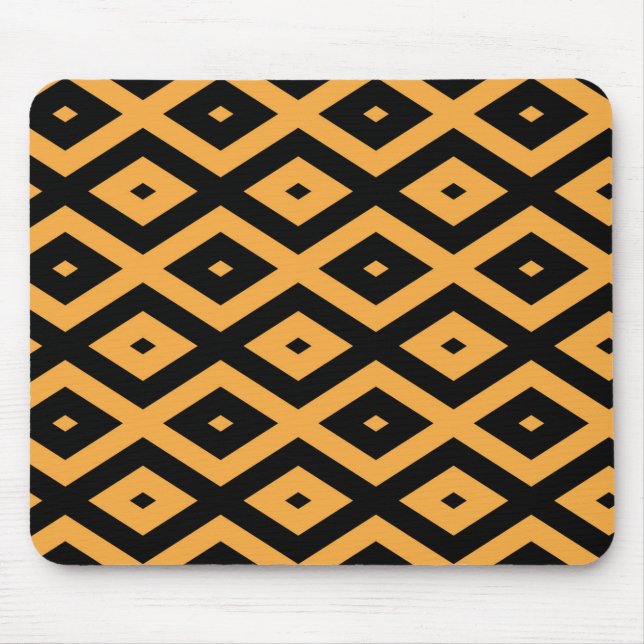 Gelbes und schwarzes Rautenmuster Mousepad (Vorne)